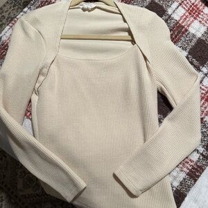 Anthropologie Beige Ribbed Women's Sweater